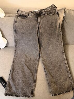 Hollister Women's Washed Gray Baggy Jeans